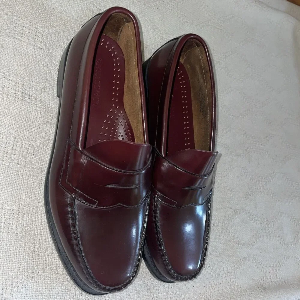 Weejuns G.H. Bass Men’s Dress Loafers Size 10 EE Burgundy Leather Business City